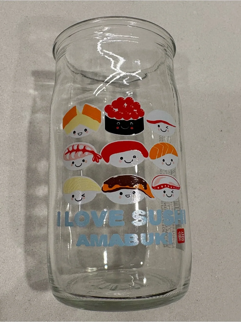 I Love Sushi Amabuki Kawaii Glass Jar
